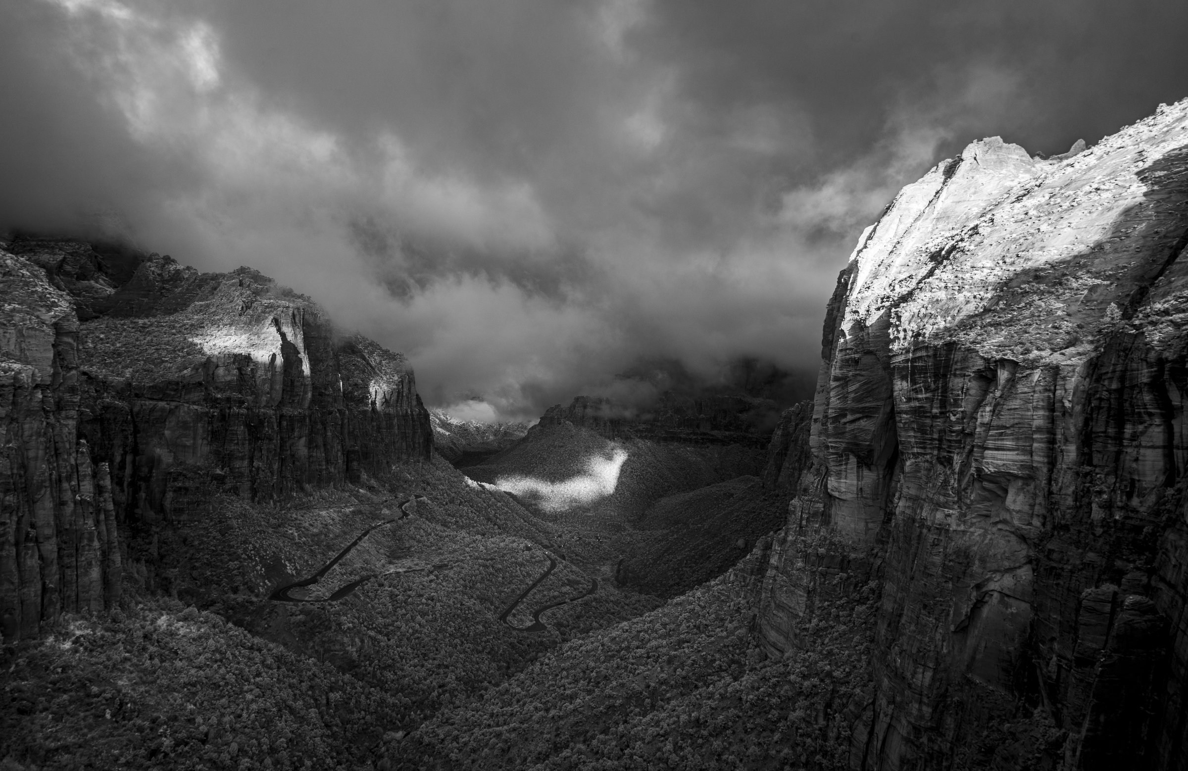 Overlook Trail Sunrise B&W